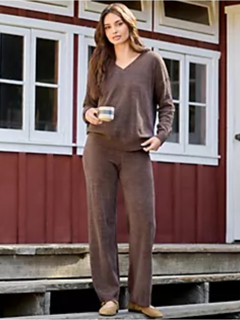 Barefoot Dreams Cozychic Loungewear Set - V-Neck Pullover & Wideleg Pants